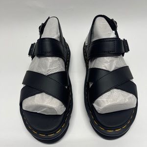 Dr. Martens Voss II Black Hydro Leather Sandals